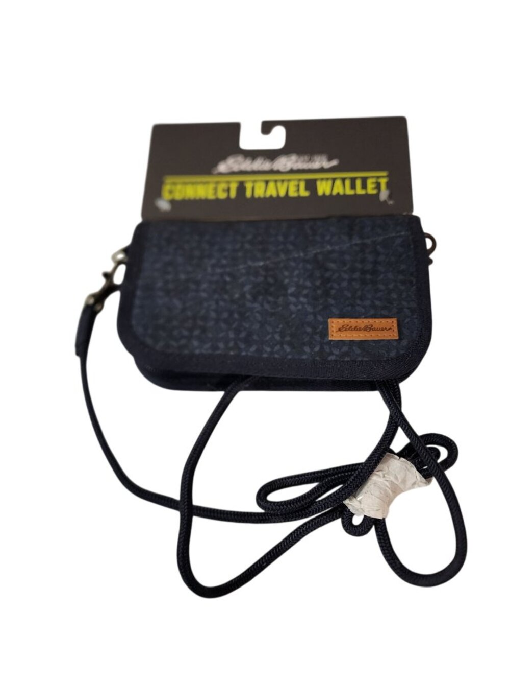 Eddie Bauer Outdoor Travel Wallet Gray Nylon Full Zip Cards,On/Off X Body Strap